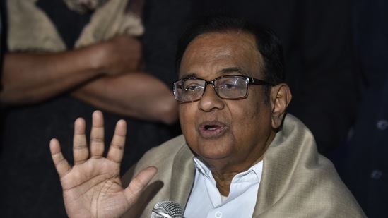 Former finance minister P. Chidambaram criticised the health minister and UP chief minister on Wednesday. (Sanjeev Verma / Hindustan Times)