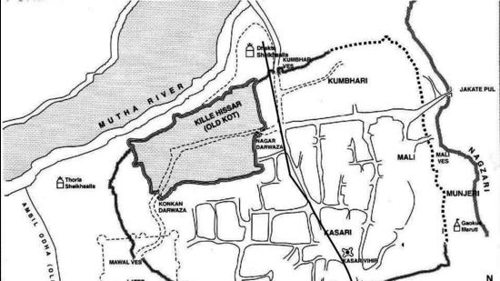 A map of the various part of medieval Kasba. (HT PHOTO) A map of the various part of medieval Kasba. (HT PHOTO)