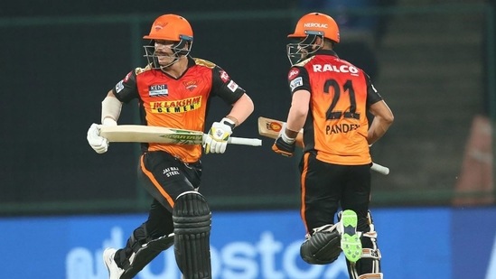 SRH skipper David Warner (57) and Manish Pandey (61) scored half-centuries against CSK in the IPL 2021 match no. 23 in Delhi(IPL)