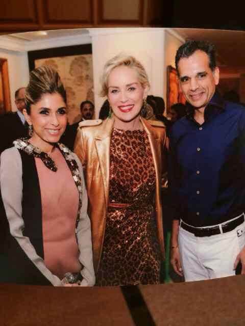 Style maven Roohi Jaikishan in a Lanvin bejewelled creation by Alber Elbaz. Seen with her is Sharon Stone and her businessman husband Chetan Jaikishan (Photo: Instagram/RoohiJaikishan) Style maven Roohi Jaikishan in a Lanvin bejewelled creation by Alber Elbaz. Seen with her is Sharon Stone and her businessman husband Chetan Jaikishan (Photo: Instagram/RoohiJaikishan)