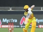 Ruturaj Gaikwad connects a crisp drive.(IPL/Twitter) Ruturaj Gaikwad connects a crisp drive.(IPL/Twitter)