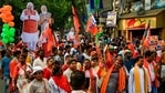 Supporters of ruling Bharatiya Janata Party (BJP) participate in an election rally ahead of the third phase of West Bengal state elections in Kolkata, India, Monday, April 5, 2021. (AP) Supporters of ruling Bharatiya Janata Party (BJP) participate in an election rally ahead of the third phase of West Bengal state elections in Kolkata, India, Monday, April 5, 2021. (AP)