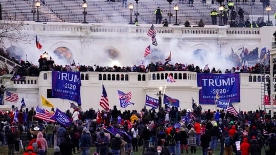 Violent rioters, loyal to President Donald Trump, stormed the Capitol in Washington. (AP)