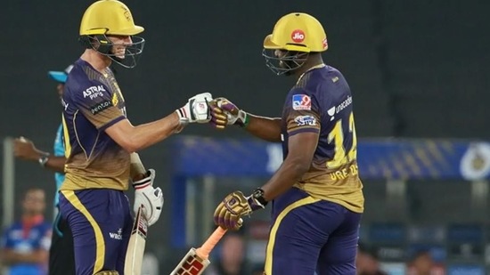 Andre Russell played a cameo of 27-ball 45 as Kolkata Knight Riders posted 153/6 against DC in the IPL 2021 match no. 25 in Ahmedabad