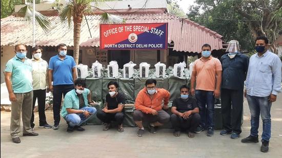 The men arrested for hoarding oxygen concentrators. (Photo: Delhi Police)