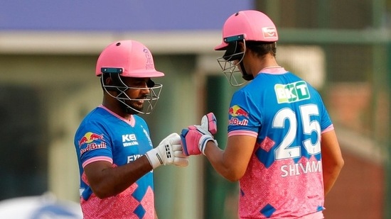 Sanju Samson (42) and Shivam Dube (35) stitched a 57-run stand off 47 balls for the third wicket to set the platform for a strong finish. (IPL/Twitter)