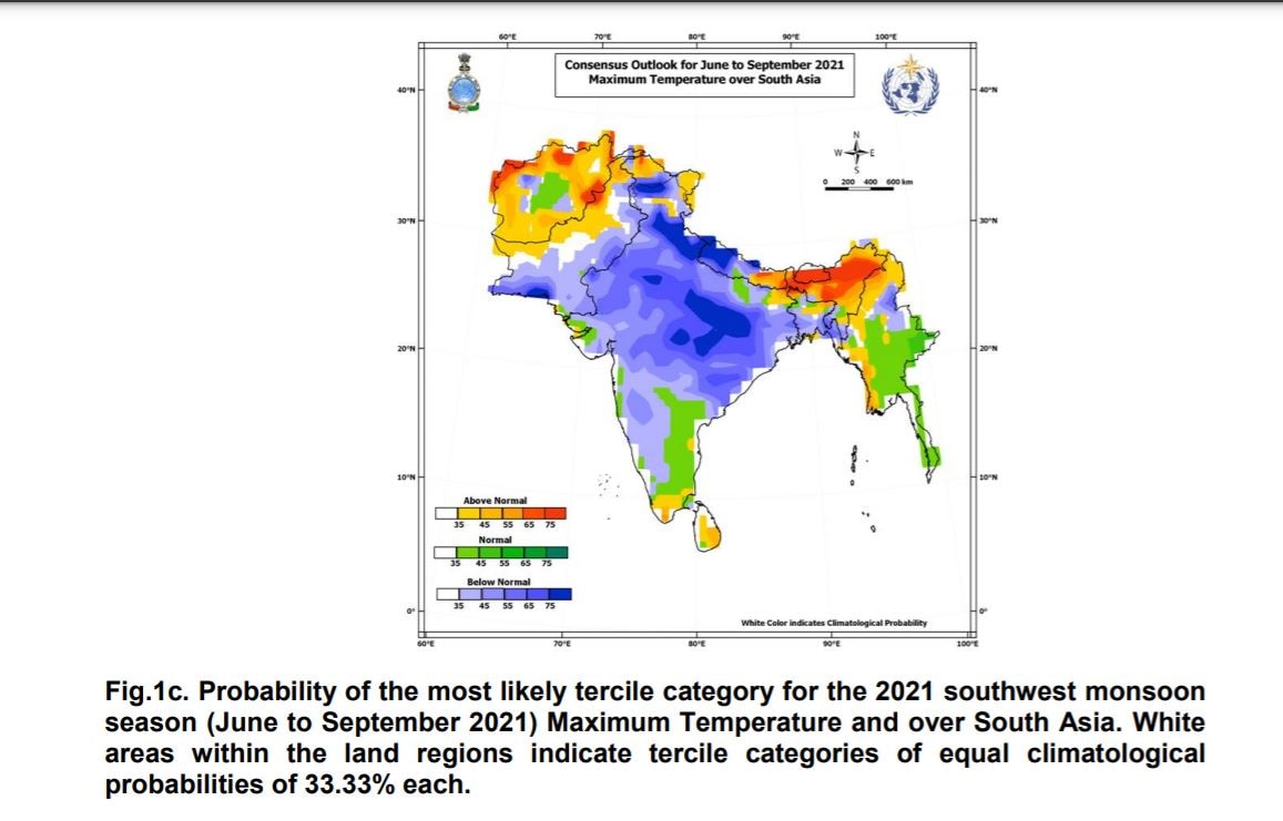 Maximum temperature over South Asia. Maximum temperature over South Asia.