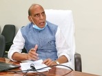 Defence Minister Rajnath Singh reviews preparedness of Ministry of Defence & Armed Forces amid spike in Covid-19 cases. Defence Minister Rajnath Singh reviews preparedness of Ministry of Defence & Armed Forces amid spike in Covid-19 cases.