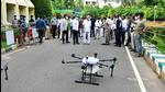 The drones with a capacity to ferry 35-40 kilograms of materials can be used for delivering medicines and essential goods besides sanitising the areas. (HT photo) The drones with a capacity to ferry 35-40 kilograms of materials can be used for delivering medicines and essential goods besides sanitising the areas. (HT photo)