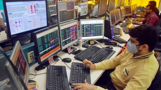 Shareholders react as Sensex and Nifty trade in the red. (ANI Photo) Shareholders react as Sensex and Nifty trade in the red. (ANI Photo)