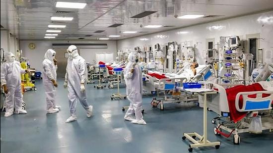 Army Institute of Cardio Thoracic Sciences (AICTS), Army COVID -19 hospital in Pune undertakes critical Covid -19 care for armed forces, police and civil persons. (PTI)