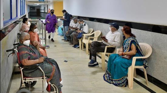 People await to register themselves to be inoculated with the Covid-19 coronavirus vaccine at MS Ramaiah Hospital in Bengaluru on March 1. (File photo) People await to register themselves to be inoculated with the Covid-19 coronavirus vaccine at MS Ramaiah Hospital in Bengaluru on March 1. (File photo)