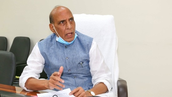 Defence Minister Rajnath Singh reviews preparedness of Ministry of Defence &amp; Armed Forces amid spike in Covid-19 cases. (PTI)