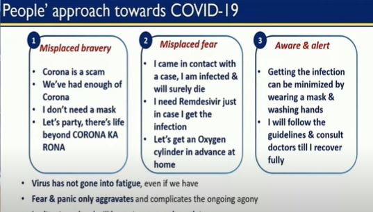 Misplaced bravery and misplaced fear about Covid-19 are not the right approach to the Covid-19 situation.