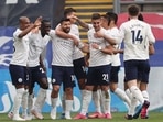 Manchester City players celebrate. (Man City/Twitter) Manchester City players celebrate. (Man City/Twitter)