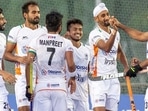 Indian players celebrate. (Hockey India) Indian players celebrate. (Hockey India)