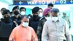 Uttar Pradesh Chief Minister Yogi Adityanath visits Atal Bihari Vajpayee COVID Hospital set up by DRDO, at Avadh Shilpgram, in Lucknow. (ANI) Uttar Pradesh Chief Minister Yogi Adityanath visits Atal Bihari Vajpayee COVID Hospital set up by DRDO, at Avadh Shilpgram, in Lucknow. (ANI)