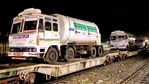 Oxygen tankers being carried by Oxygen Express. (Photo: Railways) Oxygen tankers being carried by Oxygen Express. (Photo: Railways)