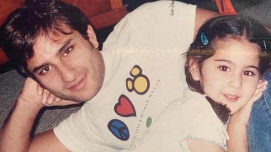 Saif Ali Khan poses with his daughter Sara Ali Khan in this throwback photo. Saif Ali Khan poses with his daughter Sara Ali Khan in this throwback photo.