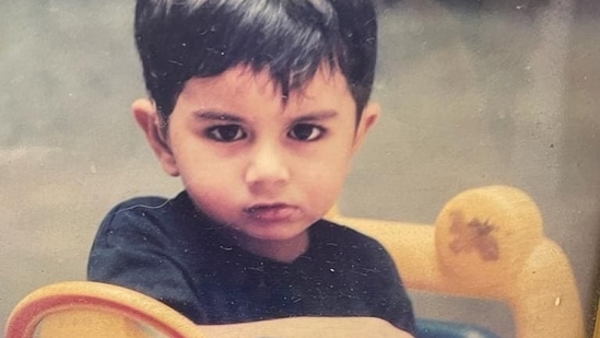 Saif Ali Khan's eldest son Ibrahim Ali Khan poses in a toy car in this childhood photo. Saif Ali Khan's eldest son Ibrahim Ali Khan poses in a toy car in this childhood photo.