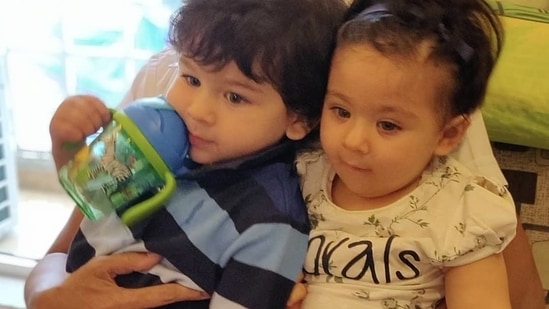 Saba Ali Khan clicked a picture of her 'munchkins' Taimur Ali Khan and Inaaya Naumi Kemmu. Saba Ali Khan clicked a picture of her 'munchkins' Taimur Ali Khan and Inaaya Naumi Kemmu.