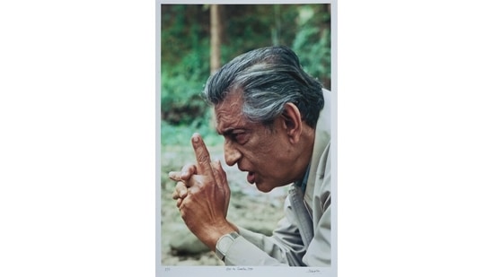 Satyajit Ray on a film location, 1990. Nemai Ghosh started working with Ray on the iconic film Goopy Gyne Bagha Byne (1969) and worked with him until Ray’s last film, Agantuk (1991).(Image courtesy: DAG)