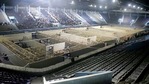 Netaji Indoor Stadium getting ready for the counting of votes of the West Bengal Assembly election, in Kolkata on Saturday. (ANI Photo) Netaji Indoor Stadium getting ready for the counting of votes of the West Bengal Assembly election, in Kolkata on Saturday. (ANI Photo)
