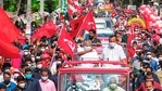 Kerala CM Pinarayi Vijayan during a road show in Kannur on April 4. (PTI Photo) (PTI) Kerala CM Pinarayi Vijayan during a road show in Kannur on April 4. (PTI Photo) (PTI)