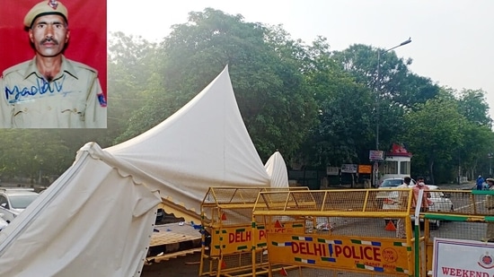 The constable, identified by his first name Munshilal, was checking and prosecuting lockdown violators while on night picket duty. (ANI Photo) The constable, identified by his first name Munshilal, was checking and prosecuting lockdown violators while on night picket duty. (ANI Photo)