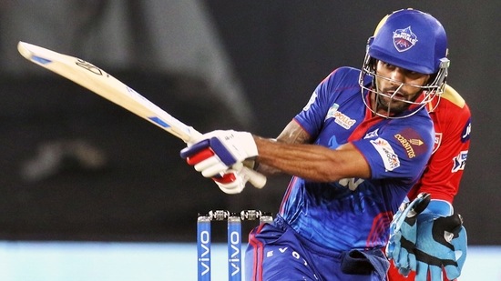 Shikhar Dhawan of Delhi Capitals plays a shot.(ANI/IPL) Shikhar Dhawan of Delhi Capitals plays a shot.(ANI/IPL)
