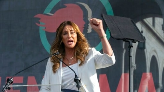 Former Olympian Caitlyn Jenner speaks at the 4th Women's March in Los Angeles. (AP / File) Former Olympian Caitlyn Jenner speaks at the 4th Women's March in Los Angeles. (AP / File)