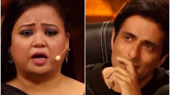 Bharti Singh and Sonu Sood on Sunday's episode of Dance Deewan 3.