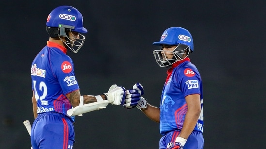 Prithvi Shaw and Shikhar Dhawan during match 25 of the Indian Premier League 2021 between the Delhi Capitals and the Kolkata Knight Riders, held at the Narendra Modi Stadium. (PTI) Prithvi Shaw and Shikhar Dhawan during match 25 of the Indian Premier League 2021 between the Delhi Capitals and the Kolkata Knight Riders, held at the Narendra Modi Stadium. (PTI)