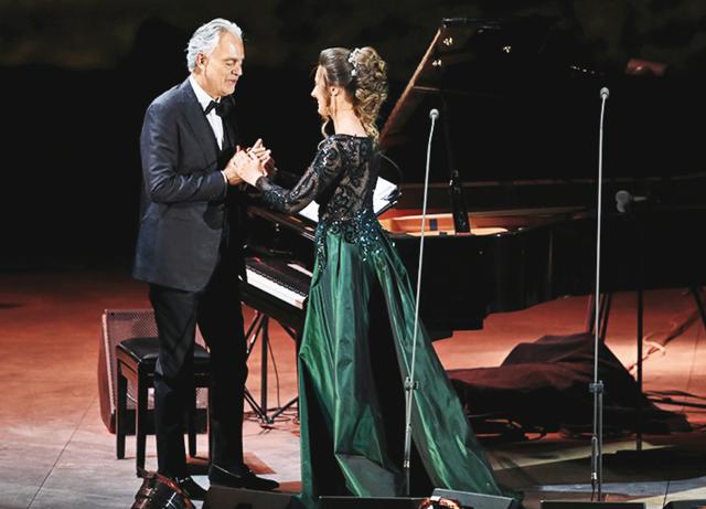 Bocelli with Soprano Francesca Maionchi at Hegra Bocelli with Soprano Francesca Maionchi at Hegra