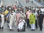 TMC chief Mamata Banerjee during a roadshow in Kolkata. (PTI Photo/Swapan Mahapatra)(HT_PRINT) TMC chief Mamata Banerjee during a roadshow in Kolkata. (PTI Photo/Swapan Mahapatra)(HT_PRINT)
