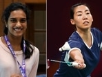 PV Sindhu (L), Canada's Michelle Li (R)(HT Collage) PV Sindhu (L), Canada's Michelle Li (R)(HT Collage)