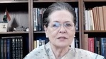 Congress leader Sonia Gandhi speaks in a video message in New Delhi. (PTI) Congress leader Sonia Gandhi speaks in a video message in New Delhi. (PTI)