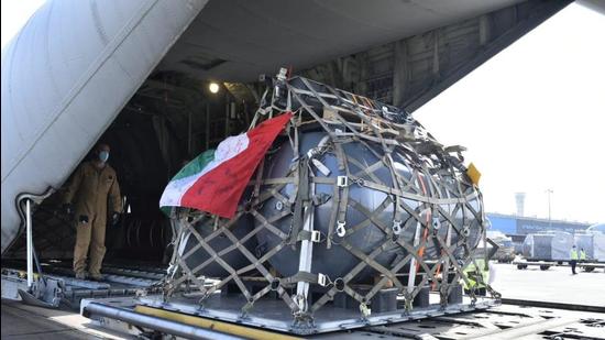 Oxygen generation plant arrives in Delhi. (Photo: Italian Embassy) Oxygen generation plant arrives in Delhi. (Photo: Italian Embassy)