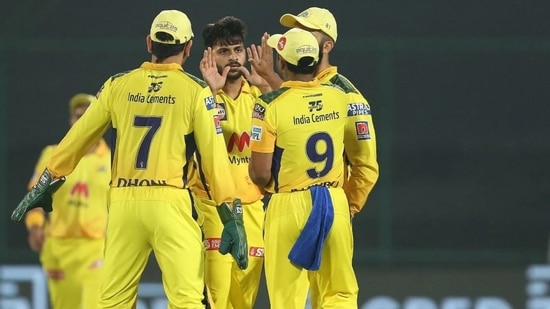 CSK players in a match in IPL 2021 (Representational Image)(IPL)