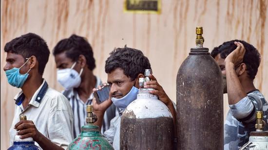 Delhi has been facing an acute shortage of liquid medical oxygen which is critical to the treatment of Covid-19 patients battling severe symptoms. (PTI) Delhi has been facing an acute shortage of liquid medical oxygen which is critical to the treatment of Covid-19 patients battling severe symptoms. (PTI)