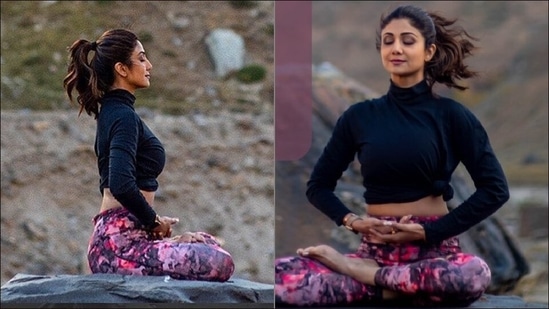 Monday motivation: Shilpa Shetty shows Padmasana is perfect 'tune out' in chaos(Instagram/simplesoulfulapp/theshilpashetty)