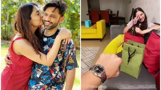 Rahul Vaidya got a sweet present from Disha Parmar before leaving for Cape Town for Khatron Ke Khiladi 11. Rahul Vaidya got a sweet present from Disha Parmar before leaving for Cape Town for Khatron Ke Khiladi 11.