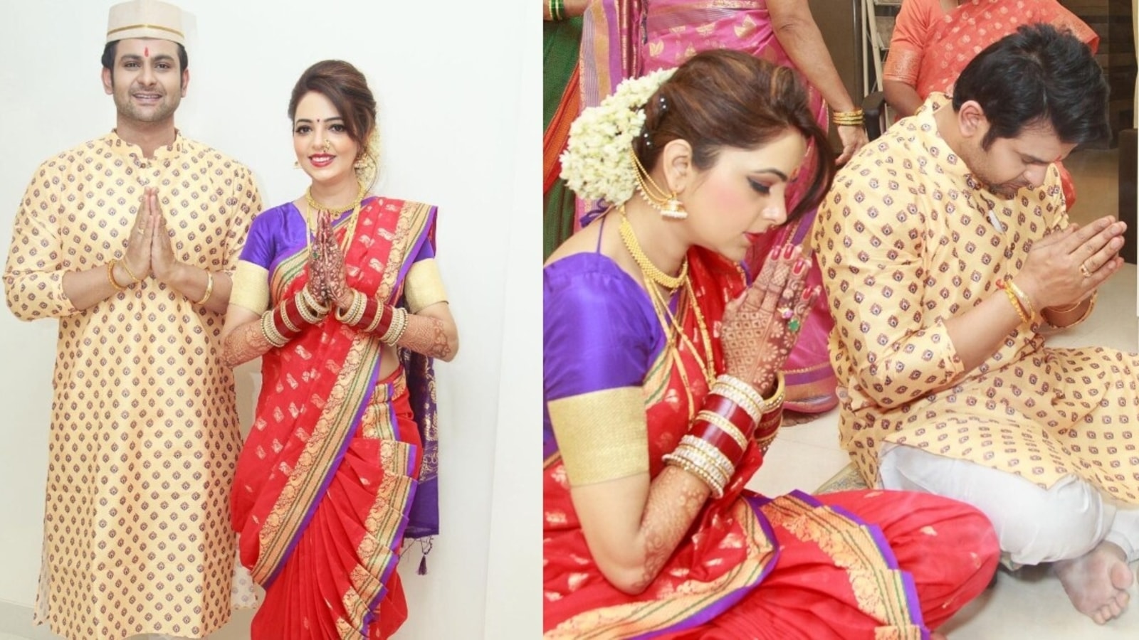 Sugandha Mishra stuns as a newlywed Maharashtrian bride, joins ...