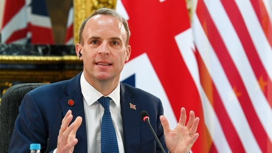 UK foreign secretary Dominic Raab in London. Andy Rain/EPA/Bloomberg (Bloomberg) UK foreign secretary Dominic Raab in London. Andy Rain/EPA/Bloomberg (Bloomberg)