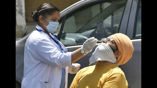 In the last two weeks, the health department had logged 581 Covid cases from Dugri Urban Estate Phases 1 and 2. (HT File)