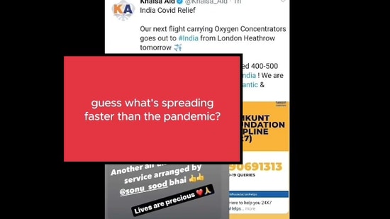 The image is a screengrab from the clip shared by Zomato about the initiative taken by netizens and organisations to tackle Covid-19.(Instagram/@zomato) The image is a screengrab from the clip shared by Zomato about the initiative taken by netizens and organisations to tackle Covid-19.(Instagram/@zomato)
