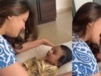 Anita Hassanandani with son Aaravv. Anita Hassanandani with son Aaravv.