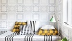 This image released by Portland Oregon-based interior designer Max Humphrey shows a room with a wallpaper design inspired by bandanas. (AP) This image released by Portland Oregon-based interior designer Max Humphrey shows a room with a wallpaper design inspired by bandanas. (AP)