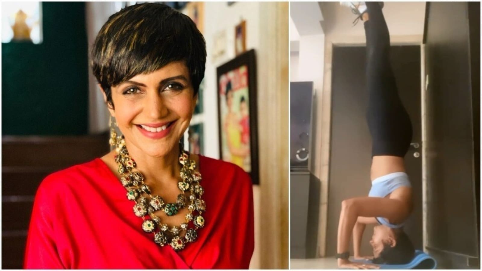 Mandira Bedi Xxx Video - Mandira Bedi nails headstand in new fitness video, says it gives her shanti  during these trying times | Health - Hindustan Times