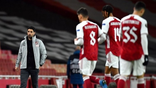 Arsenal manager Mikel Arteta after the match against Slavia Prague (REUTERS)